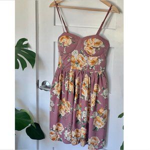 Band of Gypsies Floral Print Skater Dress